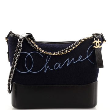 Chanel Paris-Hamburg Gabrielle Hobo Embroidered Wool and Calfskin Medium