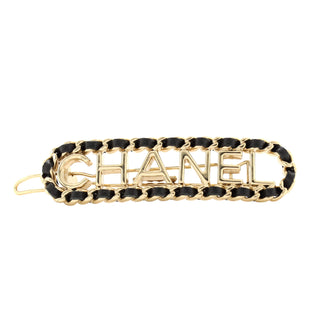 Chanel Chain and Leather Hair Clip
