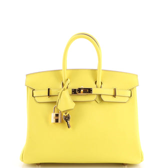 Hermes Birkin Handbag Yellow Swift with Gold Hardware 25