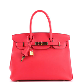 Hermes Birkin Handbag Pink Epsom with Gold Hardware 30
