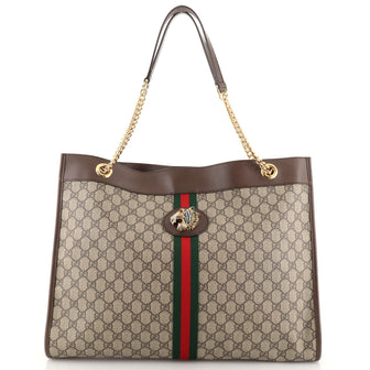 Gucci Rajah Chain Tote GG Coated Canvas Large