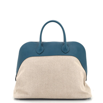 Hermes Bolide Bag Canvas with Leather 45