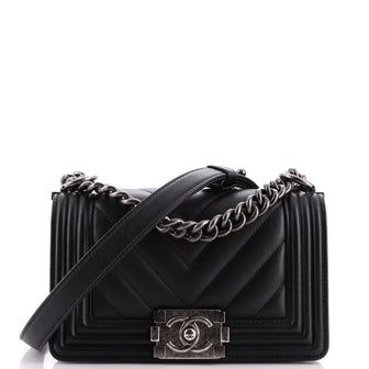 Chanel Boy Flap Bag Chevron Lambskin Small