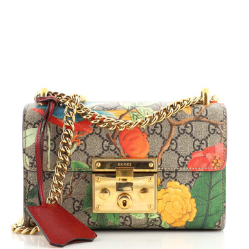 Gucci Padlock Shoulder Bag Tian Print GG Coated Canvas Small