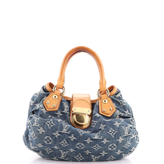 Louis Vuitton Pleaty Handbag Denim Small