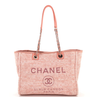 Chanel Deauville Tote Raffia with Glitter Detail Small