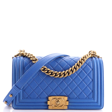 Chanel Boy Flap Bag Quilted Lambskin Old Medium