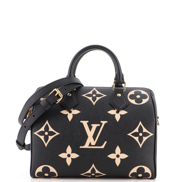 Louis Vuitton Speedy Bandouliere Bag Bicolor Monogram Empreinte Giant 25