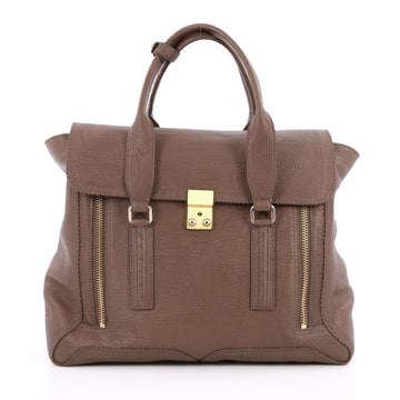 3.1 Phillip Lim Pashli Satchel Leather Large Brown 2036401