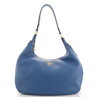 Prada Zip Top Hobo Vitello Daino Medium