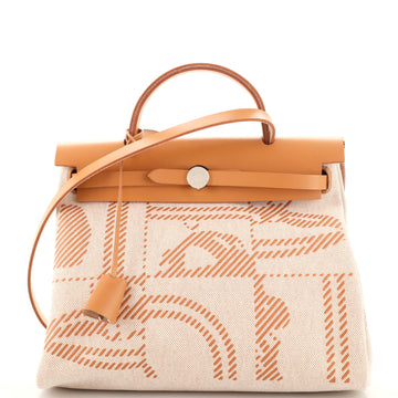 Hermes Herbag Zip Relief Brides de Gala Toile and Leather 31