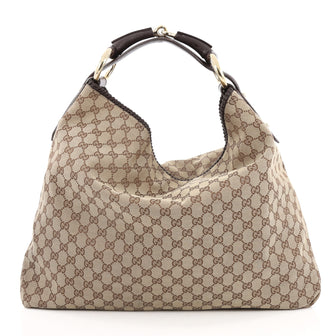 Gucci Horsebit Hobo GG Canvas Large Brown 2037001