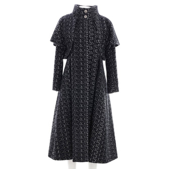 Chanel Women's Stand Collar Layered Cape Coat Wool Tweed