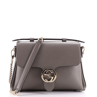 Gucci Interlocking Top Handle Bag (Outlet) Leather Small
