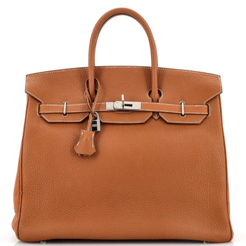 Hermes HAC Birkin Bag Brown Fjord with Palladium Hardware 36