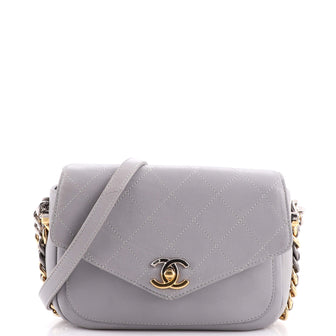 Chanel Two Tone Envelope Flap Bag Quilted Calfskin Medium