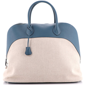 Hermes Bolide Bag Canvas with Leather 45