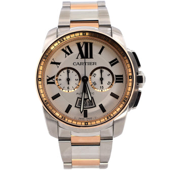 Cartier Calibre de Cartier Chronograph Automatic Watch Stainless Steel and Rose Gold 42