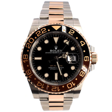 Rolex Oyster Perpetual Date GMT-Master II Rootbeer Automatic Watch Stainless Steel and Cerachrom with Rose Gold 40