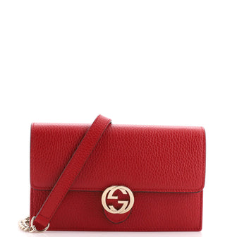 Gucci Interlocking Wallet on Chain Leather