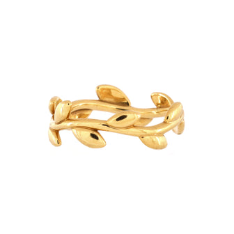Tiffany & Co. Paloma Picasso Olive Leaf Band Ring 18K Yellow Gold Narrow