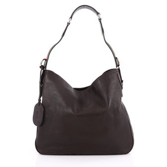 Gucci Heritage Web Hobo Leather Medium Brown 2038004