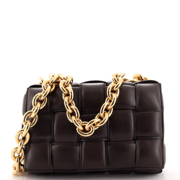 Bottega Veneta Cassette Chain Crossbody Bag Padded Maxi Intrecciato Leather