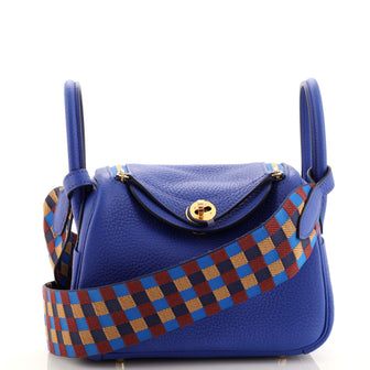 Hermes Lindy Quadrille Bag Clemence with Canvas Mini