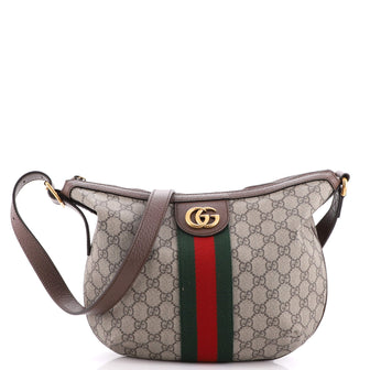 Gucci Ophidia Half Moon Hobo GG Coated Canvas Small