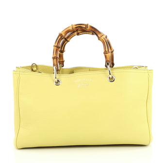 Gucci Bamboo Shopper Tote Leather Medium Yellow 2038601