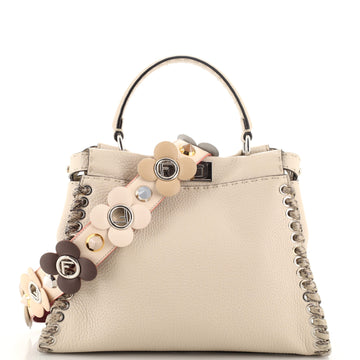 Fendi Peekaboo Bag Leather with Python Whipstitch Regular
