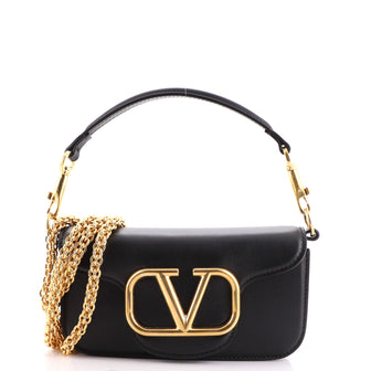 Valentino Garavani VLogo Loco Flap Shoulder Bag Leather Small