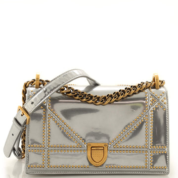 Christian Dior Diorama Flap Bag Studded Patent Small