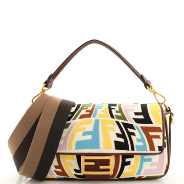 Fendi Baguette NM Bag Fish-Eye FF Embroidered Canvas Medium