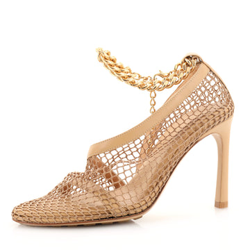 Bottega Veneta Women's Stretch Chunky Chain Pumps Mesh with Leather
