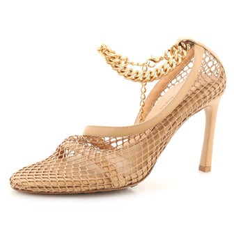Bottega Veneta Women's Stretch Chunky Chain Pumps Mesh with Leather