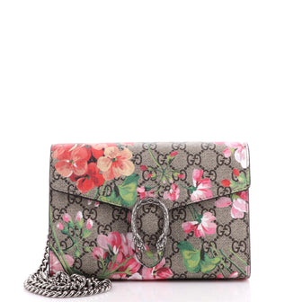 Gucci Dionysus Chain Wallet Blooms Print GG Coated Canvas Small