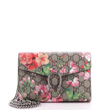 Gucci Dionysus Chain Wallet Blooms Print GG Coated Canvas Small