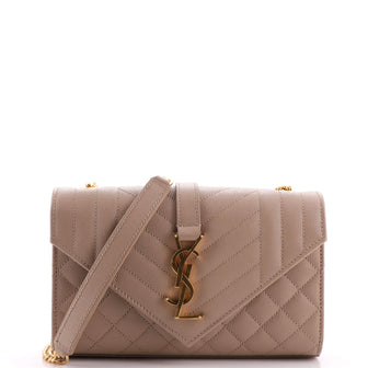 Saint Laurent Classic Monogram Envelope Satchel Mixed Matelasse Leather Small