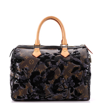 Louis Vuitton Speedy Handbag Fleur De Jais Monogram Canvas 30