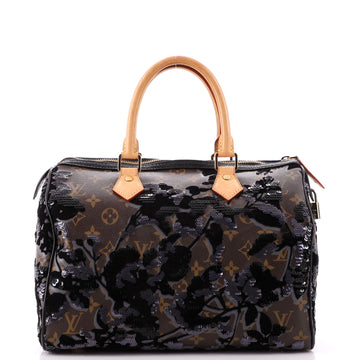 Louis Vuitton Speedy Handbag Fleur De Jais Monogram Canvas 30