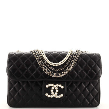 Chanel Westminster Pearl Chain Flap Bag Quilted Lambskin Medium