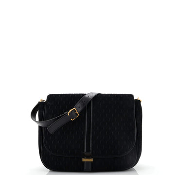 Saint Laurent Top Flap Satchel Monogram All Over Suede Large