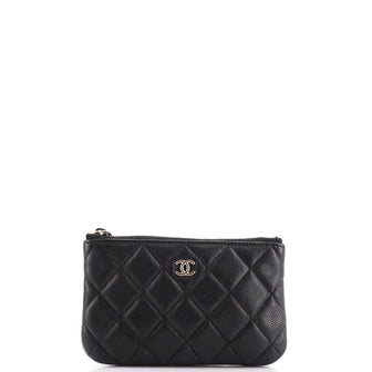 Chanel Classic O Case Pouch Quilted Caviar Mini