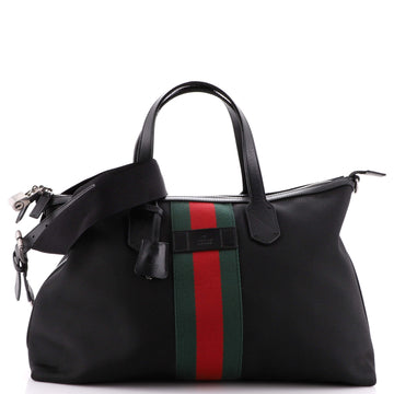 Gucci Web Duffle Bag Techno Canvas Medium