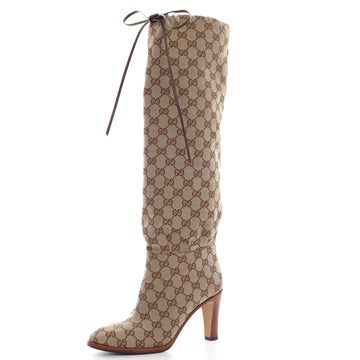 Gucci Women's Lisa Knee High Boots GG Canvas