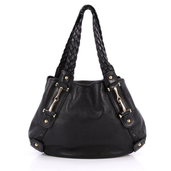 Gucci Pelham Shoulder Bag Guccissima Leather Small Black 2040802