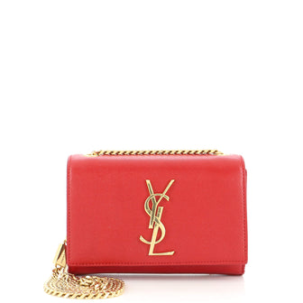 Saint Laurent Classic Monogram Crossbody Bag Grainy Leather Small