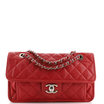 Chanel French Riviera Flap Bag Quilted Caviar Medium