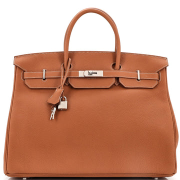 Hermes Birkin Handbag Brown Togo with Palladium Hardware 40